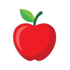 Red Apple Isolated on White Background – Fresh Fruit with Clipping Path for Food and Nutrition Concepts