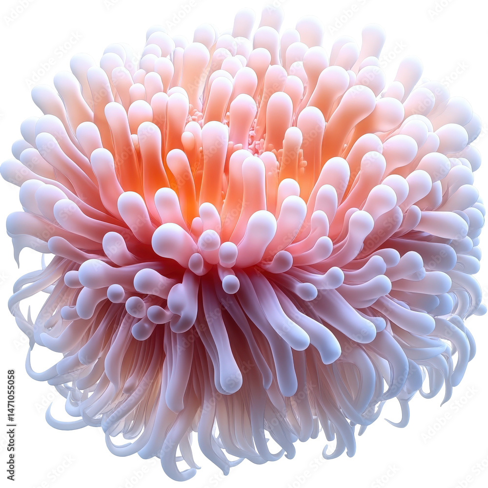 Aufkleber captivating radial bloom with gradient illumination on a transparent backdrop