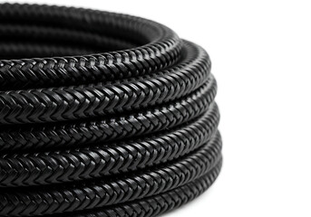 Black plastic pipe isolated