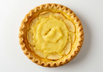 Apple pie on a white plate