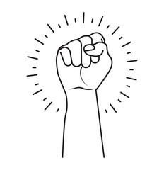 Hand raised icon Flat set in black and white color . eps 10