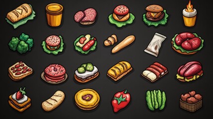 Assorted food icons (6)
