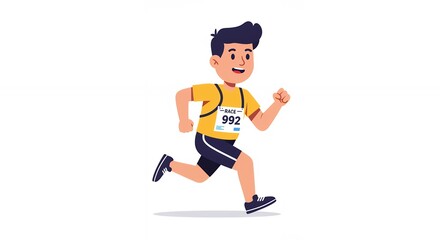 Fototapeta premium Illustration of a person in sport running active competition fitness exercise vector