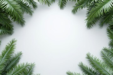 Tropical leaves frame a blank space