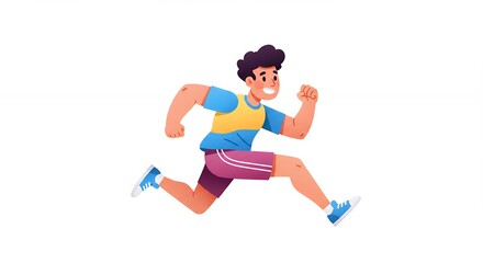 Running man illustration depicting movement action and sport activities