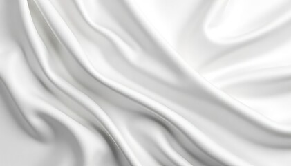 Obraz premium Crisp, clean white silk fabric draped elegantly on white , fold, aesthetic
