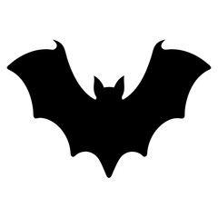 Simple bat silhouette against a plain white background for Halloween design