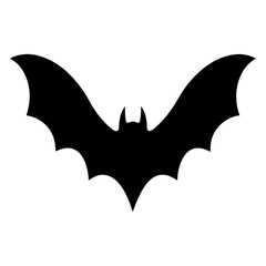 Silhouette of a Bat Spreading Wings, an Iconic Symbol of Halloween and Horror
