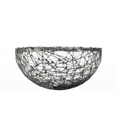 Obraz premium Abstract Metal Wire Bowl, Intricate Design,