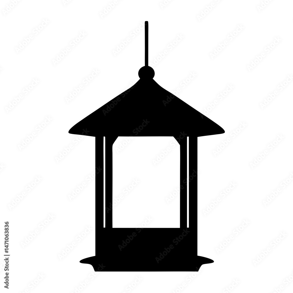Poster silhouette of a hanging bird feeder with a simple design