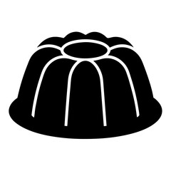 Silhouette image depicting a fluted tube cake, dessert concept for baking goods