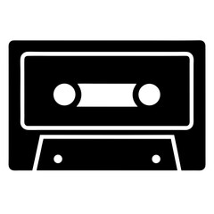 Fototapeta premium Black and white image of an audio cassette tape with rounded corners