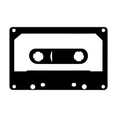 Retro Audio Cassette Tape Silhouette Nostalgic Sound Carrier for Recording