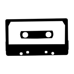 Retro Audio Cassette Tape Silhouette Nostalgic Sound Carrier for Recording