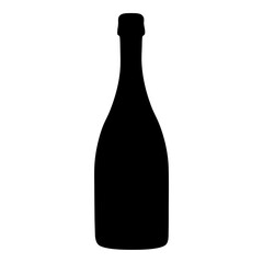 Elegant silhouette of a bottle used for wine or alcoholic beverages