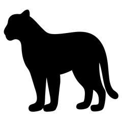 Silhouette of a panther in a standing position, ready to pounce