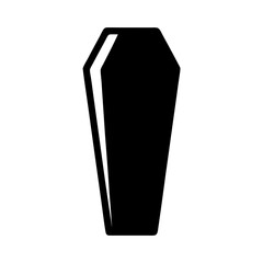 Simple Black Coffin Silhouette on a White Background Illustrating Death