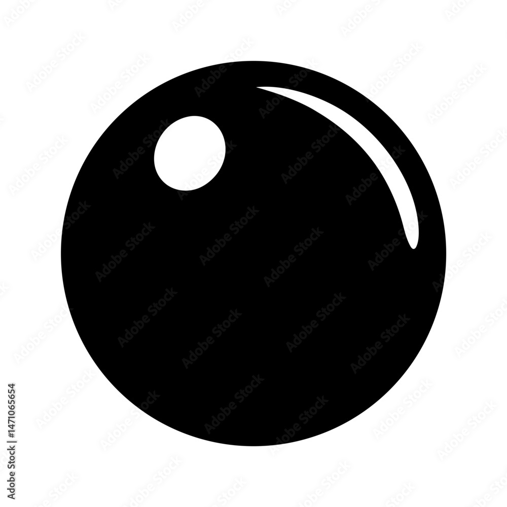 Poster sleek and minimalist black orb with a subtle highlight and reflection