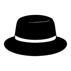Stylish black fedora with a white band for a classic look
