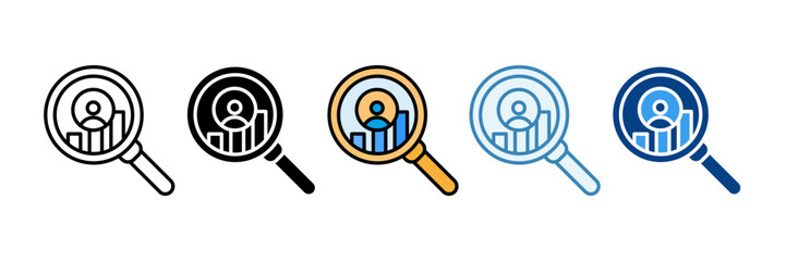 Competitive Analysis Icon Set Multiple Style Collection