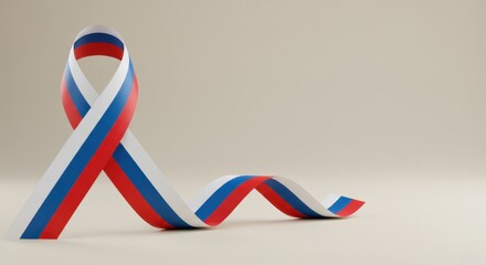 Obraz premium Russian Flag Ribbon: A Symbol of Patriotism and National Pride