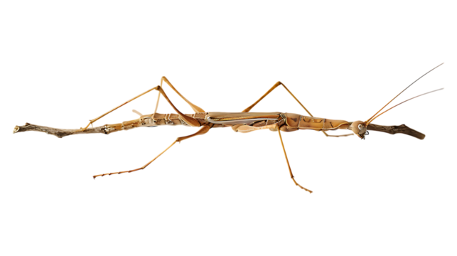 A stick insect with a transparent background.