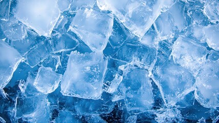 Obraz premium Blue Ice Cubes Close Up Texture Background