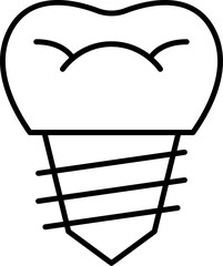 Dental Implant Minimalistic Icon Pictogram for Web and Graphic Design, Apps, Banners, Social Network and Cards