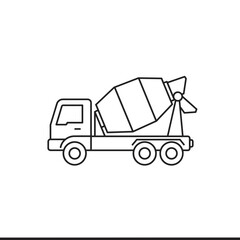 Fototapeta premium Construction Cement Mixer Truck Illustration on White Background 