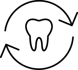 Tooth in Circle Minimalistic Symbol for Web and Graphic Design, Apps, Banners, Social Network and Cards