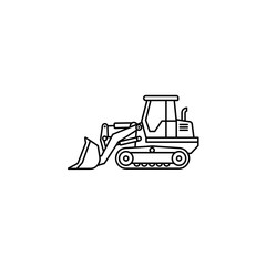 Naklejka premium Excavator outline construction vehicle for building projects 