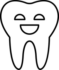 Smile on Tooth Thin Isolated Icon for Web Sites, Books, Cards, Apps