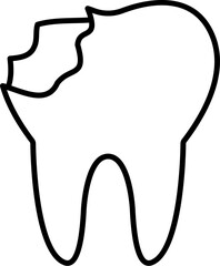 Broken Tooth Icon for Web Sites, Books, Cards, Apps