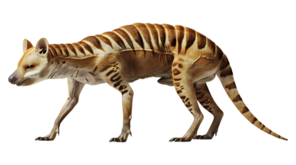 A thylacine with a transparent background.