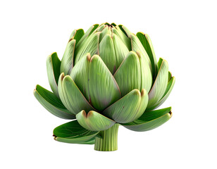 Fresh green artichokes isolated on a white background