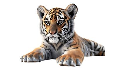 Obraz premium A tiger cub with a transparent background.