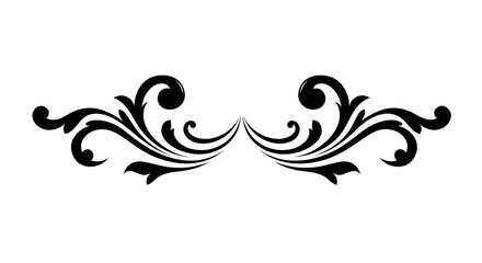 Fototapeta premium Black and white ornate decorative design element
