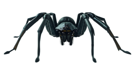 A trapdoor spider with a transparent background.