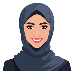 Naklejka premium Flat Vector. Portrait of only one Woman. Simple Background.