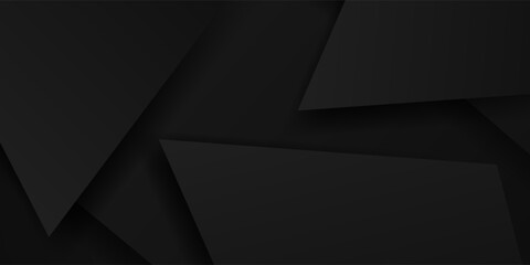 Obraz premium Modern dark black stage mockup with abstract geometric pattern of corners, edges and triangles as relief for presentation cosmetic products, goods, advertising, design in simple urban graphic style.