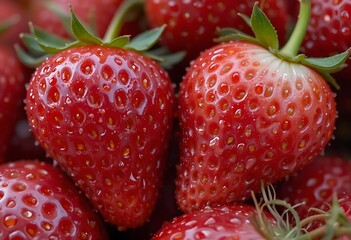 Fresh Strawberries Closeup Fresh Fruit for Healthy Eating