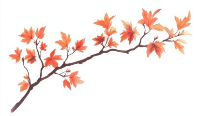 Autumnal branch with vibrant leaves (1)