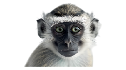 A vervet monkey with a transparent background.