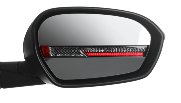 modern car mirror with integrated turn signal on white background png