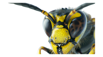 A wasp with a transparent background.