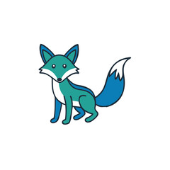 Red fox isolated vector illustration
