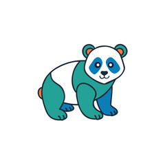 Cute panda isolated vector illustration