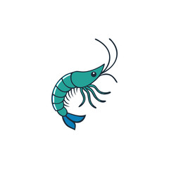 Shrimp aquatic creature vector illustration