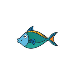Unicornfish swimming vector illustration