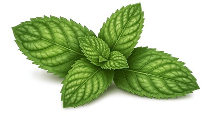 Fresh green mint sprig illustration